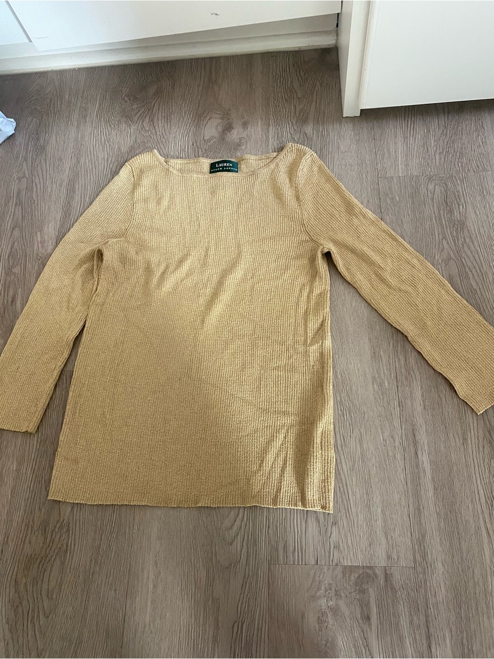 Lauren Ralph Lauren Women's Gold Knit Sweater size L